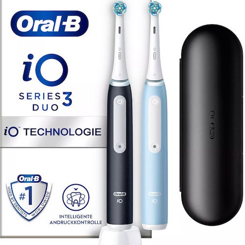 Oral-B Io Series Ηλεκτρική Οδοντόβουρτσα με Αισθητήρα Πίεσης και Θήκη Ταξιδίου Μαύρη