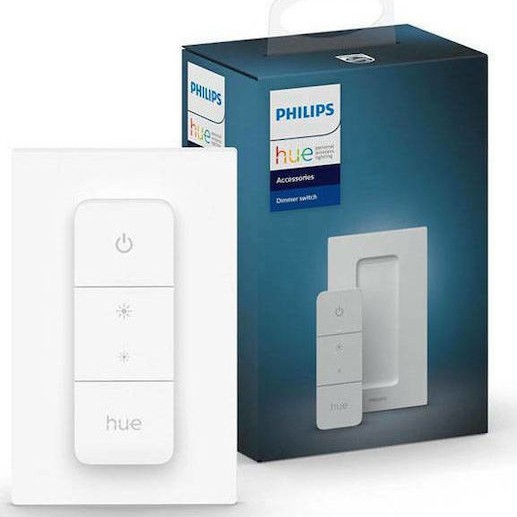 Philips Επιτοίχιος Διακόπτης Dimmer με Πλαίσιο Universal Μπουτόν σε Λευκό Χρώμα
