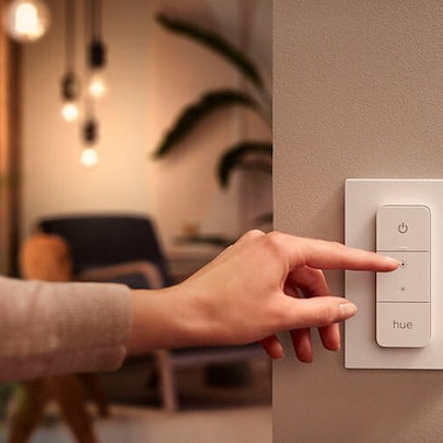 Philips Επιτοίχιος Διακόπτης Dimmer με Πλαίσιο Universal Μπουτόν σε Λευκό Χρώμα