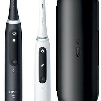 Oral-B IO Series 5 Ηλεκτρική Οδοντόβουρτσα με Αισθητήρα Πίεσης και Θήκη Ταξιδίου Black & White
