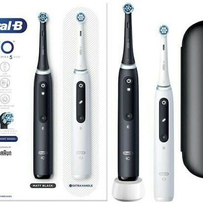 Oral-B IO Series 5 Ηλεκτρική Οδοντόβουρτσα με Αισθητήρα Πίεσης και Θήκη Ταξιδίου Black & White