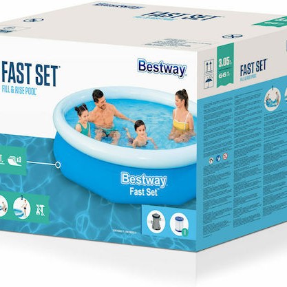 Bestway Στρογγυλή Πισίνα Φουσκωτή Μπλε