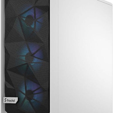 Fractal Design Meshify 2 Compact RGB Gaming Midi Tower Κουτί Υπολογιστή με Πλαϊνό Παράθυρο White TG Clear tint