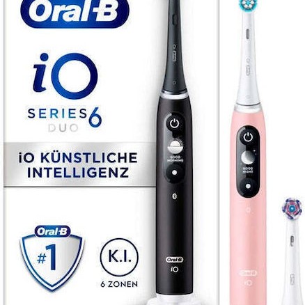 Oral-B iO Series 6 Ηλεκτρική Οδοντόβουρτσα με Αισθητήρα Πίεσης και Θήκη Ταξιδίου Black / Pink Sand