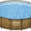 Bestway Στρογγυλή Πισίνα με Μεταλλικό Σκελετό 549x122εκ. Καφέ