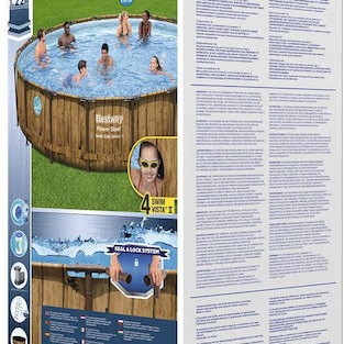Bestway Στρογγυλή Πισίνα με Μεταλλικό Σκελετό 549x122εκ. Καφέ