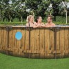 Bestway Στρογγυλή Πισίνα με Μεταλλικό Σκελετό 549x122εκ. Καφέ
