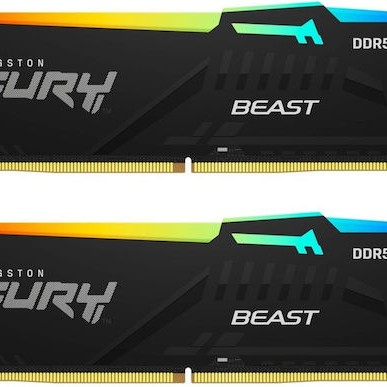Kingston Fury Beast RGB DDR5 64GB RAM με 2x32GB Modules και Ταχύτητα 5200 για Desktop
