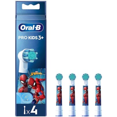 Oral-B Ανταλλακτικά Ηλεκτρικής Οδοντόβουρτσας 4τμχ για 3+ Χρονών SPIDER-MAN