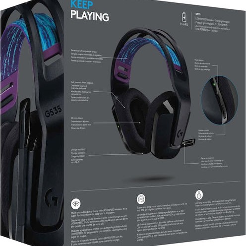 Logitech G535 Ασύρματο Over Ear Gaming Headset με σύνδεση USB