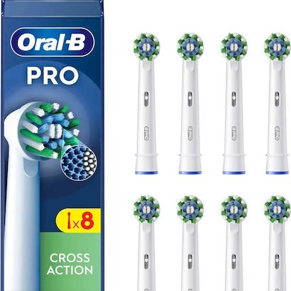 Oral-B Pro CrossAction Ανταλλακτικές Κεφαλές για Ηλεκτρική Οδοντόβουρτσα 8τμχ