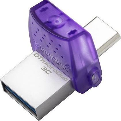 Kingston DataTraveler MicroDuo 3C 128GB USB 3.1 Stick με σύνδεση USB-A & USB-C Μωβ