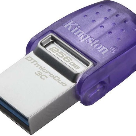 Kingston DataTraveler MicroDuo 3C 256GB USB 3.2 Stick με σύνδεση USB-A & USB-C Μωβ