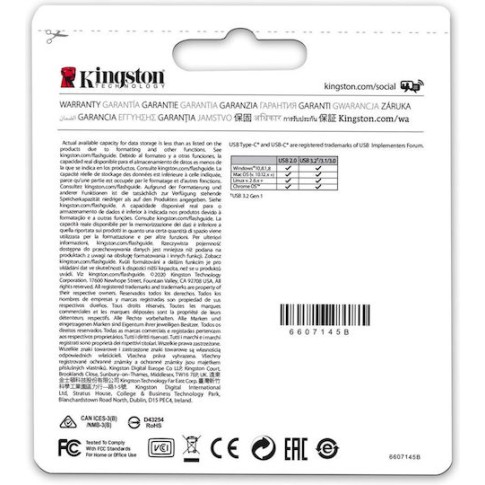 Kingston DataTraveler MicroDuo 3C 256GB USB 3.2 Stick με σύνδεση USB-A & USB-C Μωβ