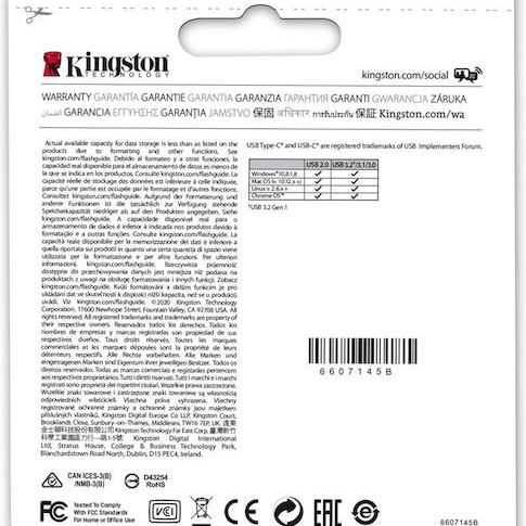 Kingston DataTraveler MicroDuo 3C 256GB USB 3.2 Stick με σύνδεση USB-A & USB-C Μωβ
