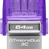 Kingston DataTraveler MicroDuo 3C 64GB USB 3.1 Stick με σύνδεση USB-A & USB-C Μωβ