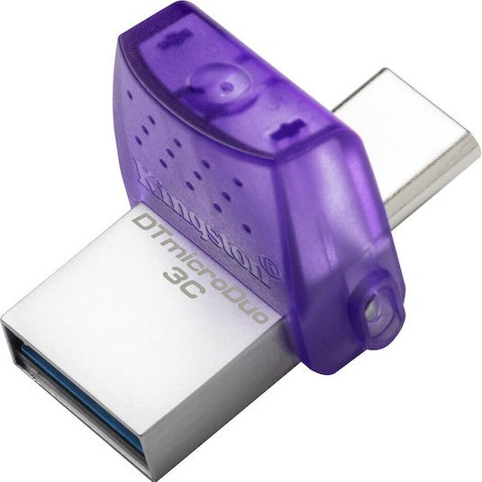 Kingston DataTraveler MicroDuo 3C 64GB USB 3.1 Stick με σύνδεση USB-A & USB-C Μωβ