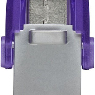 Kingston DataTraveler MicroDuo 3C 64GB USB 3.1 Stick με σύνδεση USB-A & USB-C Μωβ