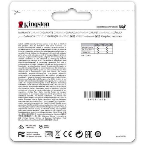 Kingston DataTraveler Micro Gen2 256GB USB 3.2 Stick Ασημί