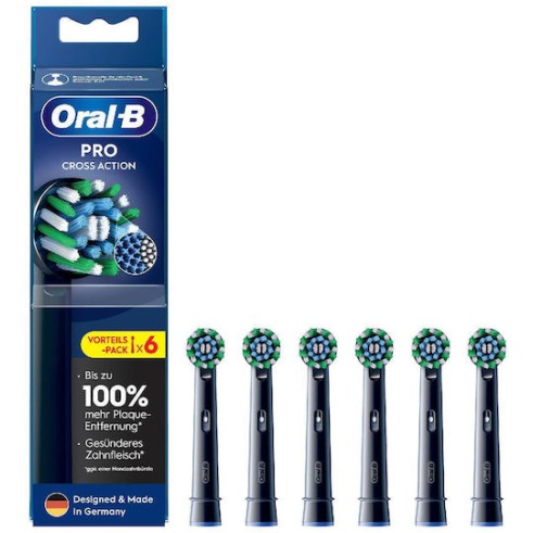 Oral-B Pro CrossAction Ανταλλακτικές Κεφαλές για Ηλεκτρική Οδοντόβουρτσα Black 860229 6τμχ