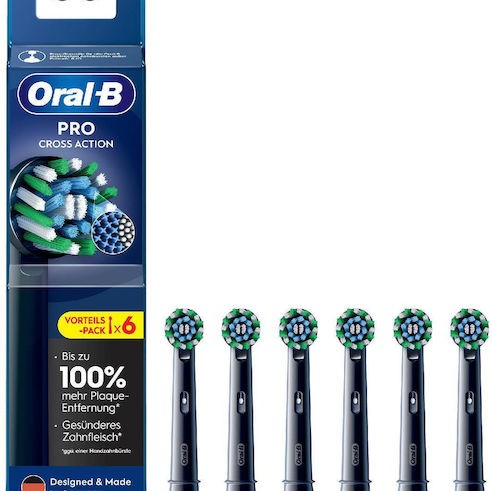Oral-B Pro CrossAction Ανταλλακτικές Κεφαλές για Ηλεκτρική Οδοντόβουρτσα Black 860229 6τμχ