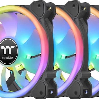 Thermaltake Swafan Case Fan 140mm με RGB Φωτισμό και Σύνδεση 9-Pin 3τμχ Blavk