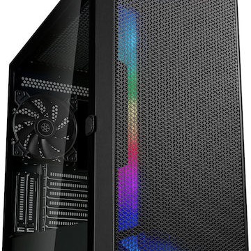 Silverstone Seta H1 Gaming Midi Tower Κουτί Υπολογιστή με Πλαϊνό Παράθυρο και RGB Φωτισμό Μαύρο