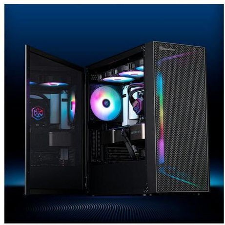 Silverstone Seta H1 Gaming Midi Tower Κουτί Υπολογιστή με Πλαϊνό Παράθυρο και RGB Φωτισμό Μαύρο