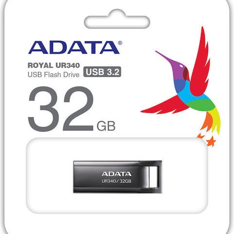 Adata Ur340 32GB USB 2.0 Stick Μαύρο