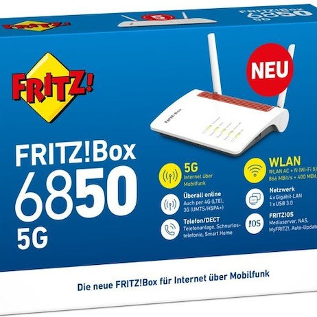 AVM FRITZ!Box 6850 5G Ασύρματο 5G Mobile Router Wi‑Fi 4 με 4 Θύρες Gigabit Ethernet