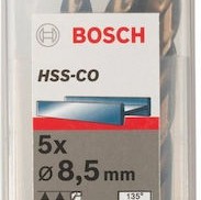 Bosch Σετ 5 Τρυπάνια HSS με Κυλινδρικό Στέλεχος για Μέταλλο