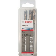Bosch Σετ 5 Τρυπάνια HSS με Κυλινδρικό Στέλεχος για Μέταλλο