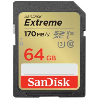 Sandisk Extreme SDXC 64GB Class 10 U3 V30 UHS-I 170MB/s