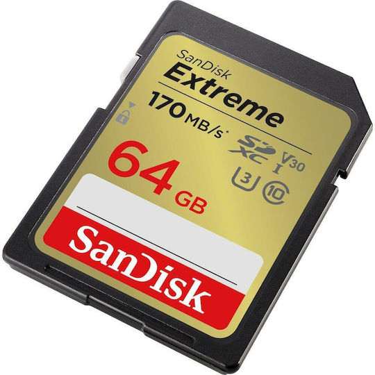 Sandisk Extreme SDXC 64GB Class 10 U3 V30 UHS-I 170MB/s