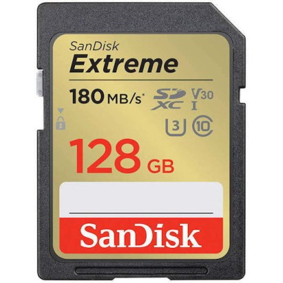 Sandisk Extreme SDXC 128GB Class 10 U3 V30 UHS-I με αντάπτορα