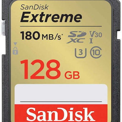 Sandisk Extreme SDXC 128GB Class 10 U3 V30 UHS-I με αντάπτορα