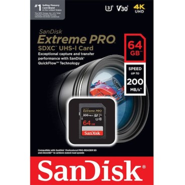 Sandisk Extreme PRO SDXC 128GB Class 10 U3 V30 UHS-I