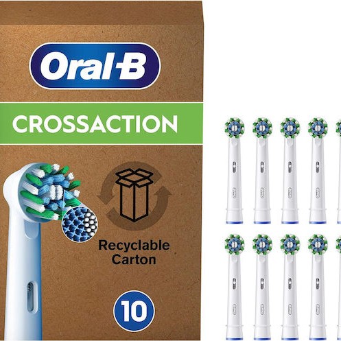 Oral-B CrossAction Ανταλλακτικές Κεφαλές για Ηλεκτρική Οδοντόβουρτσα 10τμχ