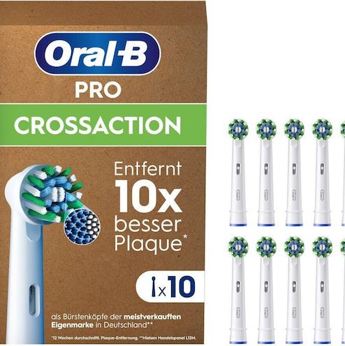 Oral-B CrossAction Ανταλλακτικές Κεφαλές για Ηλεκτρική Οδοντόβουρτσα 10τμχ