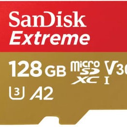 Sandisk Extreme microSDXC 128GB Class 10 U3 V30 A2 UHS-I με αντάπτορα SDSQXAA-128G-GN6MA