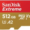 Sandisk Extreme microSDXC 512GB U3 V30 A2 UHS-I με αντάπτορα 190MB/s