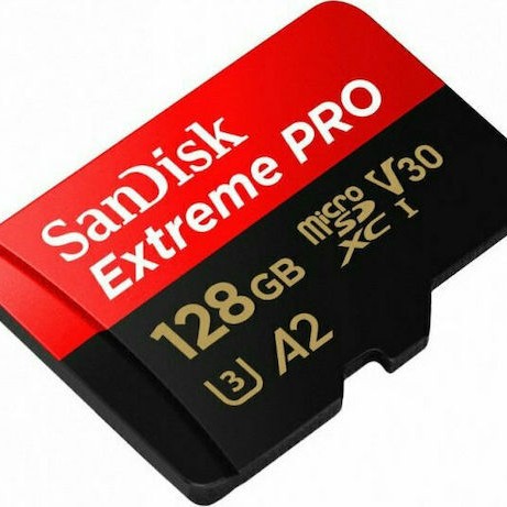 Sandisk Extreme Pro microSDXC 128GB Class 10 U3 V30 A2 UHS-I με αντάπτορα SDSQXCD-128G-GN6MA