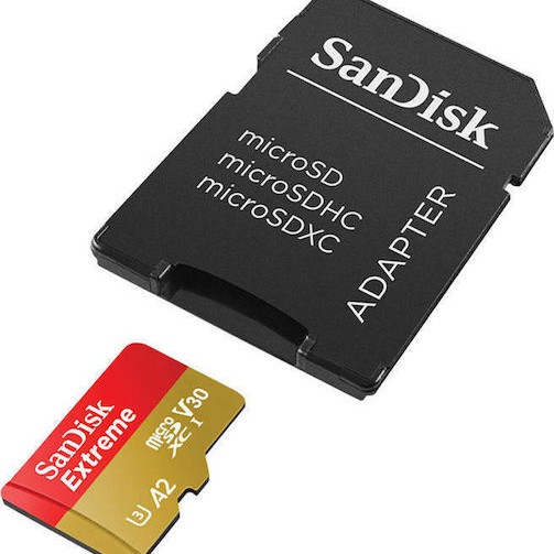 Sandisk Extreme microSDXC 1TB U3 V30 A2 UHS-I με αντάπτορα 190MB/s