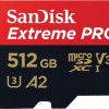 Sandisk Extreme Pro microSDXC 512GB U3 V30 A2 UHS-I με αντάπτορα 200MB/s
