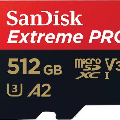 Sandisk Extreme Pro microSDXC 512GB U3 V30 A2 UHS-I με αντάπτορα 200MB/s