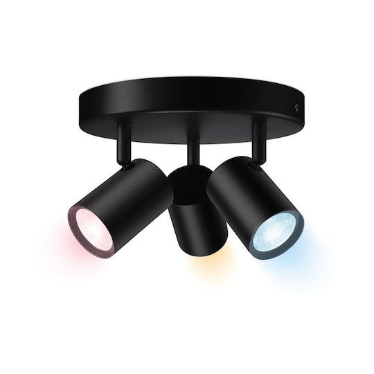 WiZ Τριπλό Σποτ με Ντουί GU10 σε Μαύρο Χρώμα