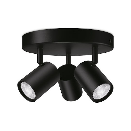 WiZ Τριπλό Σποτ με Ντουί GU10 σε Μαύρο Χρώμα
