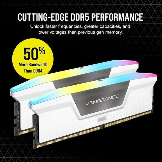 Corsair Vengeance RGB DDR5 32GB RAM με 2x16GB Modules και Ταχύτητα 5200 για Desktop