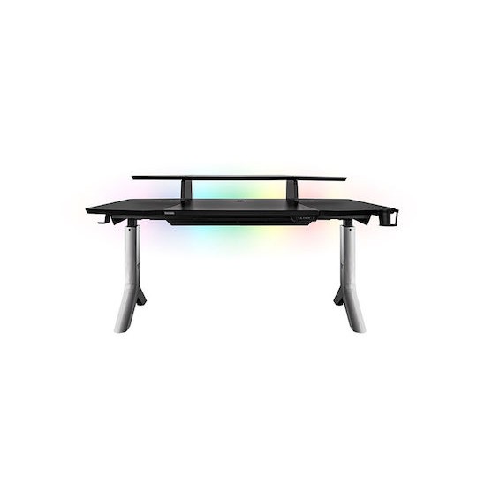 Ηλεκτρικό Γραφείο Gaming Argent P900 Ξύλινο Μαύρο με Μεταλλικά Πόδια, Ρυθμιζόμενο Ύψος & LED 165x85x70εκ.