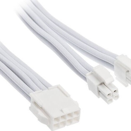 Silverstone 8-Pin EPS - 4 Pin EPS / 8-Pin EPS Cable 0.3m Λευκό SST-PP07E-EPS8W-V2
